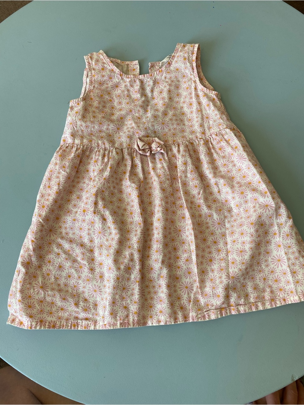 H&M 4T Pink and Orange Daisy Print Sleeveless Dress